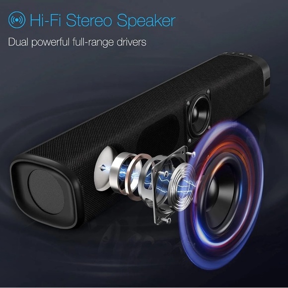 TOPVISION 50W Sound Bar, 16-Inch 3 Equalizer Modes, Wireless Bluetooth 5.0 - Picture 2 of 6